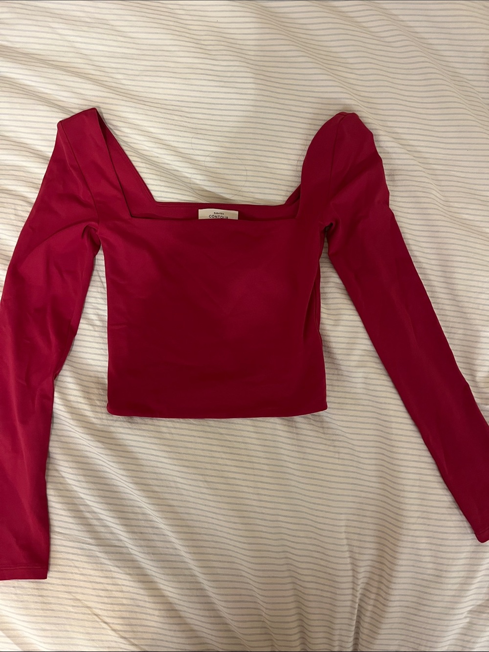 xs hot pink aritzia square neck long sleeve